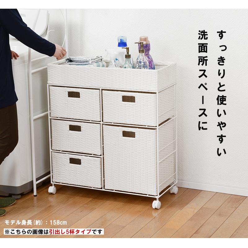 ランドリー 収納 チェスト 幅70.5cm 2列 引出し ワゴン 隙間収納