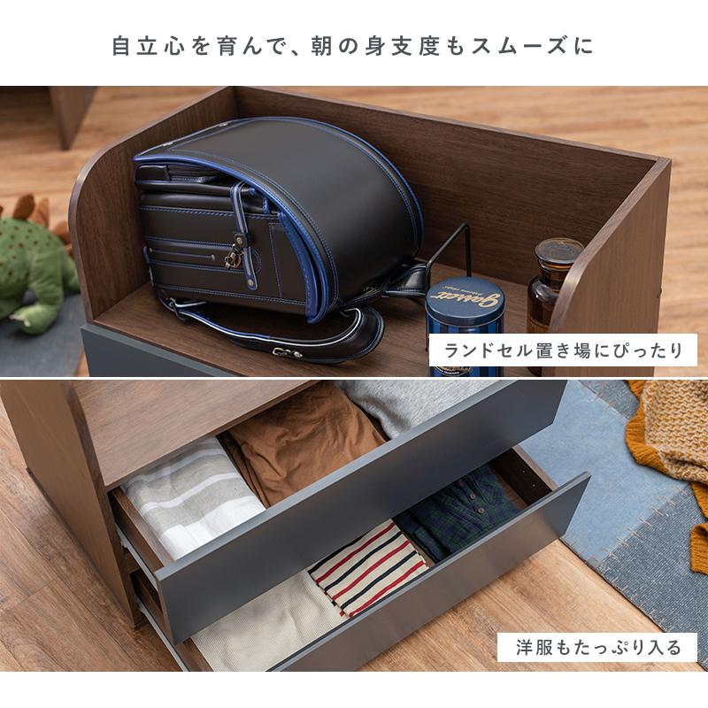 システムベッド シングル ロフトベッド デスク 机 チェスト セット 棚