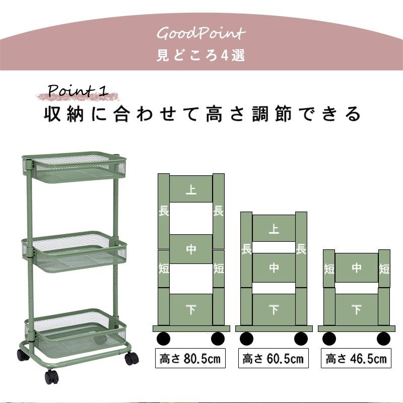 D デスク サイドワゴンラック セット ミントグリーン D デスク サイド