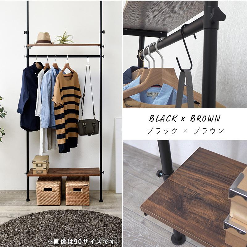 値下げ！新品　つっぱり式ハンガーラック　ブラック　壁面収納 楽天市場】＼楽天1位獲得／ 突っ張りラック 突っ張り棚 ハンガー