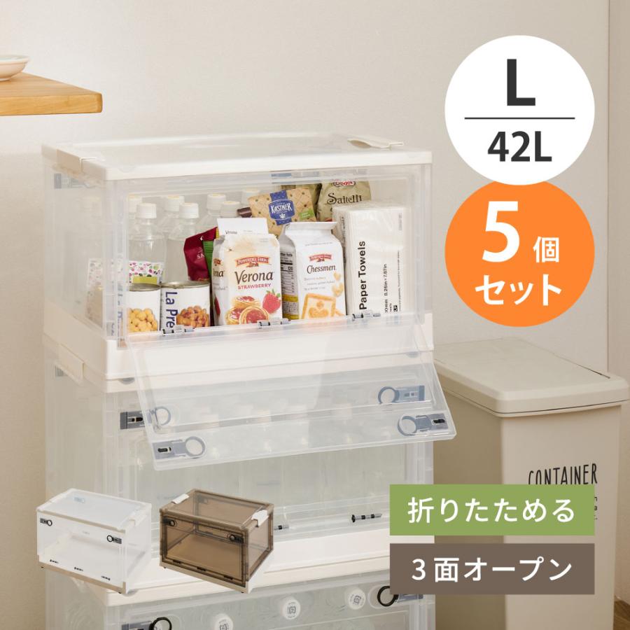 収納ボックス L 5個セット 収納ケース 半透明 コンテナボックス BOX