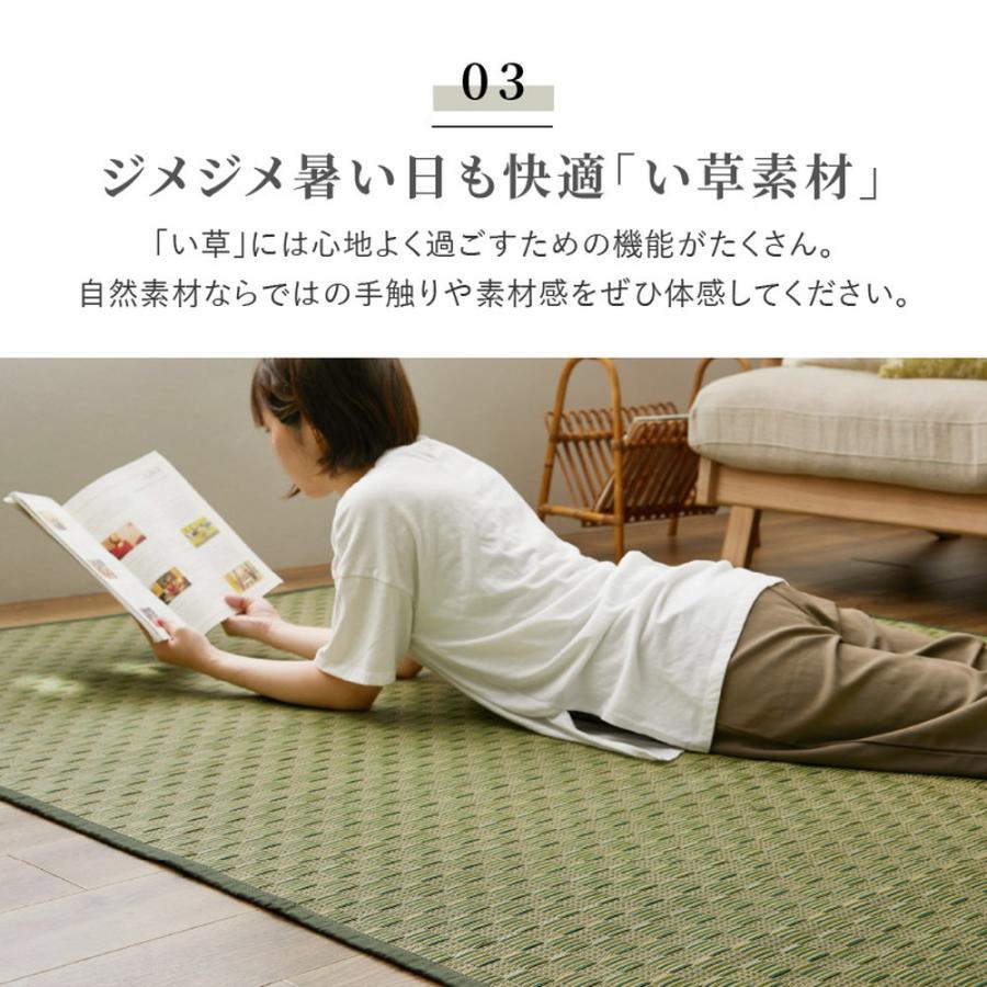 い草 カーペット ラグ 敷きつめ 261×352 cm 江戸間 6帖 フローリング 床 傷防止 保護 消臭 調湿 茣蓙 ゴザ 天然 ナチュラル 和モダン 洋室 和室 裏地付_8