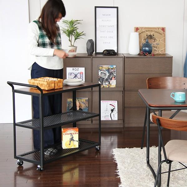 キッチンワゴン キッチン収納 作業台 カート 天板 天然木