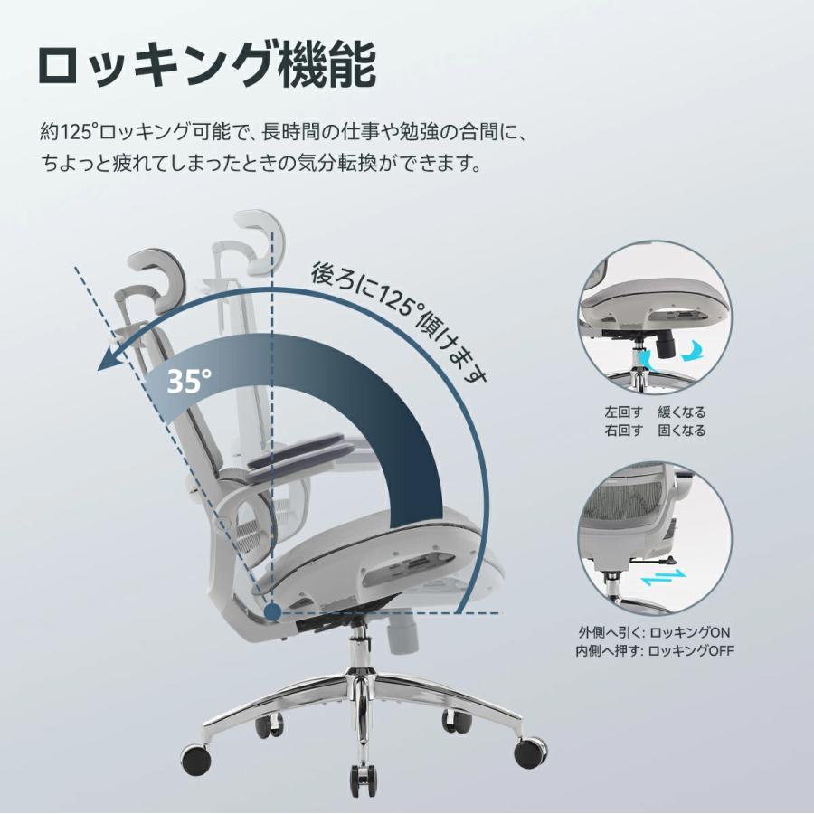 オフィスチェア 腰痛 デスクチェア pcチェア ワークチェア パソコンチェア 高機能チェア SIHOO M59AS リクライニング アームレスト ヘッドレスト_14
