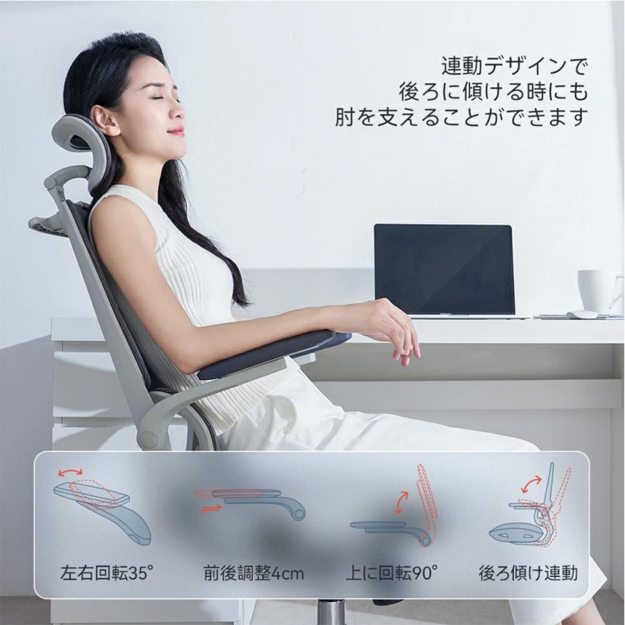 オフィスチェア 腰痛 デスクチェア pcチェア ワークチェア パソコンチェア 高機能チェア SIHOO M59AS リクライニング アームレスト ヘッドレスト_15