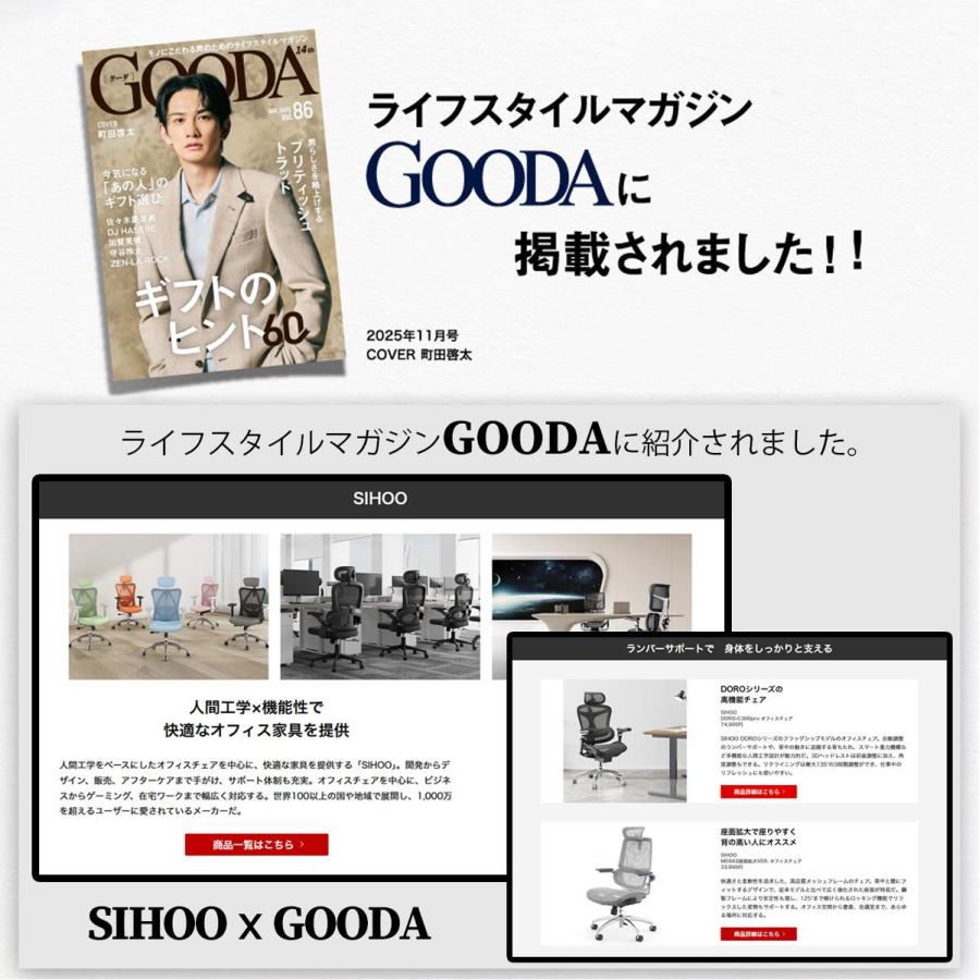 オフィスチェア 腰痛 デスクチェア pcチェア ワークチェア パソコンチェア 高機能チェア SIHOO Doro C300 リクライニング アームレスト ヘッドレスト_4
