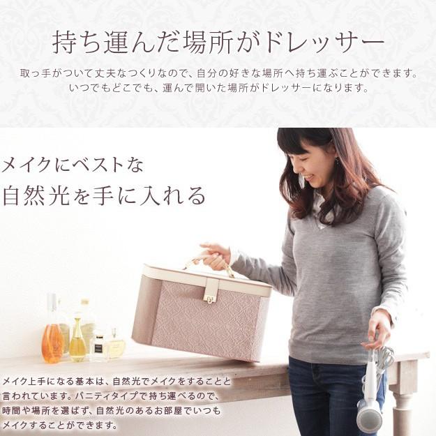 メイクボックス 鏡付き バニティ クロコダイル柄 大容量 化粧品収納