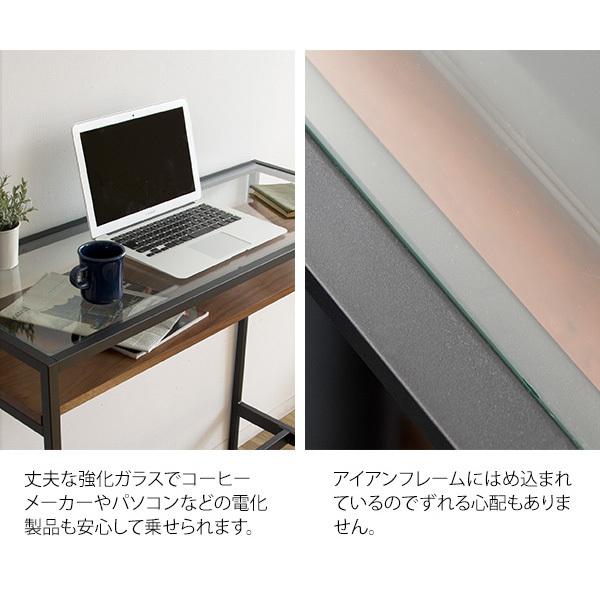 カウンターテーブル ハイテーブル 机 作業台 ガラストップ 天板ガラス