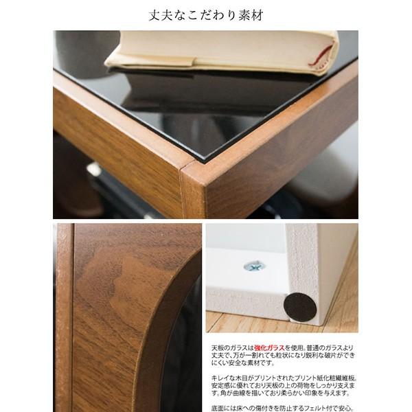 サイドテーブル ガラス天板 正方形 ソファ横 ベッド横 ナイトテーブル
