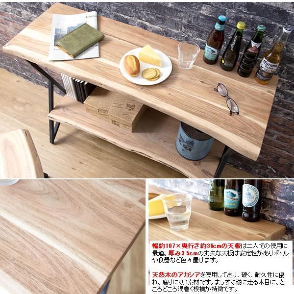 カウンターテーブル ハイテーブル 作業台 幅 100 cm オープンラック