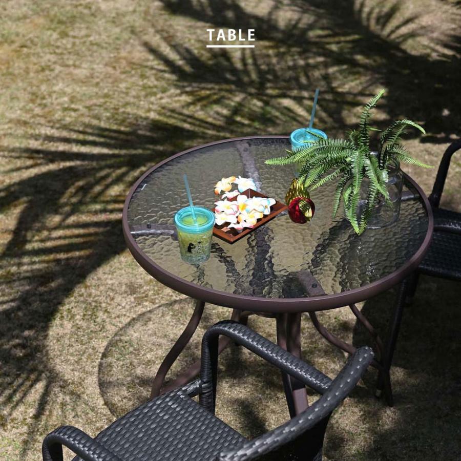 送料込 ガーデンテーブル おしゃれ 円形 丸型 テーブル アジアン カフェ 安い アルミ 丈夫 シンプル 風 天板 ガラス トップ 黒 エクステリア ベランダ 屋内 屋外 レビューで送料無料 Skylanceronline Com