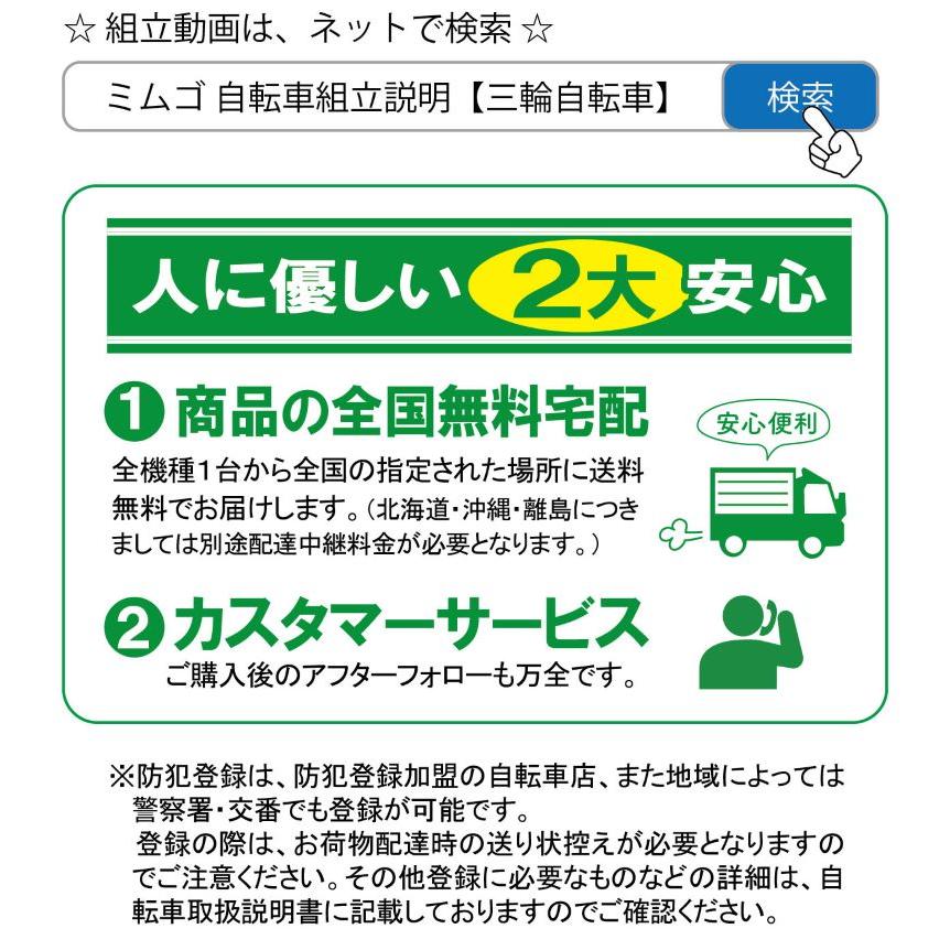 ミムゴ 電動アシスト三輪自転車ミニ 三輪 シニア 電動三輪自転車