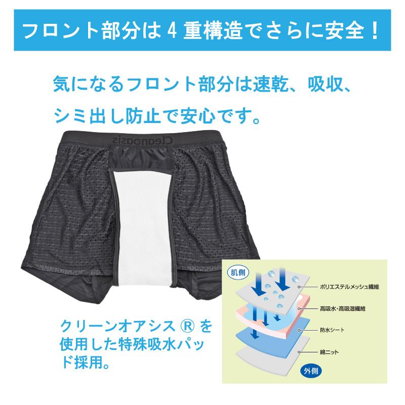 お得同サイズ6枚セット 失禁パンツ 50cc 大量吸水 男性用 爽快 メンズ メッシュ生地 尿漏れパンツ  吸水パンツ チョイ漏れ 前開き 前閉じ シミ防止 M L LL |  | 03