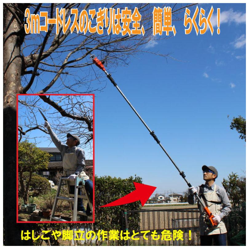 電動のこぎり ヤードフォース 3ｍコードレス高枝電動のこぎりライト 24V2.0Ah LSC21P-JP 充電式  高枝 電動 のこぎり  24Vリチウム(残量ケージ付)  送料無料 | YARD FORCE | 03