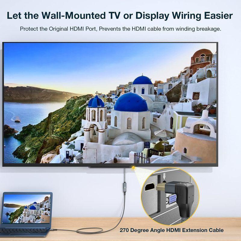 ULT-WIIQ HDMI 2.0 延長ケーブル L型 270度、HDMI タイプA オス-メス変換ケーブル、 4K@60Hz、3D オーデ  【メーカー公式ショップ】