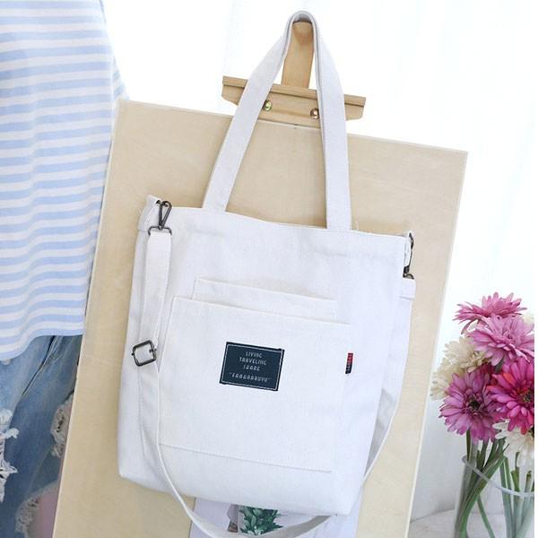 在庫処分 トートバッグ ショルダーバッグ 帆布 トート バッグ ロゴ キャンバストート 鞄 布 コットン 斜め掛け 肩掛け A4 2way 送料無料 |  | 02