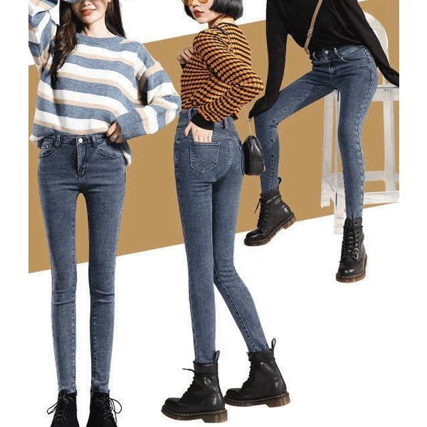 【期間限定スペシャルプライス】裏起毛デニム レディース スキニーパンツ スキニーデニム あったかい パンツ ボトム ジーンズ  防風 防寒 送料無料 |  | 02