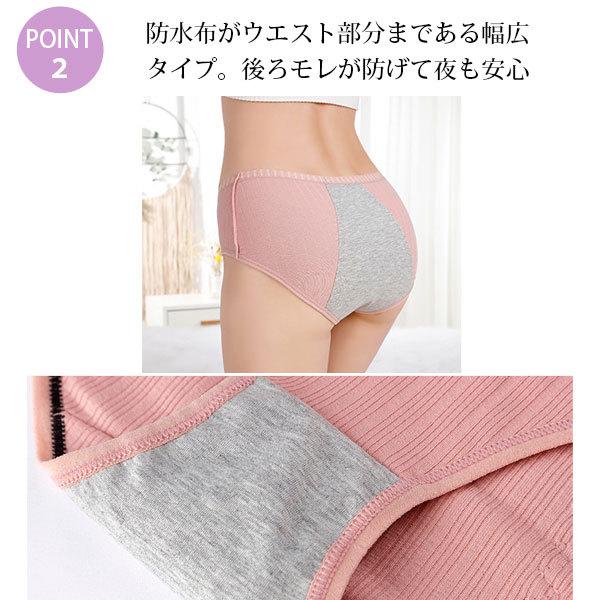 サニタリーショーツ 生理用ショーツ サニタリーパンツ インナー ショーツ リブ リボン 綿 生理用パンツ 下着 ひびきにくい 後ろもれ防止 送料無料 |  | 06