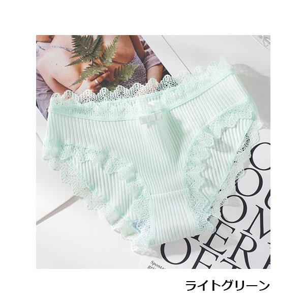 在庫処分 ショーツ パンティ パンツ レディース コットン 下着 インナー リブ レース 綿パンツ ヒップハング 綿 ストレッチ ゴム 小さいサイズ 3枚セット |  | 02
