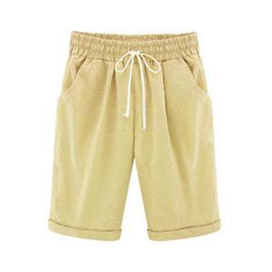 ハーフパンツ レディース チノパンツ チノパン ひざ丈 ボトム ハーフ　ウエストゴム ベージュ ブラック グリーン 30代　40代　送料無料 |  | 01