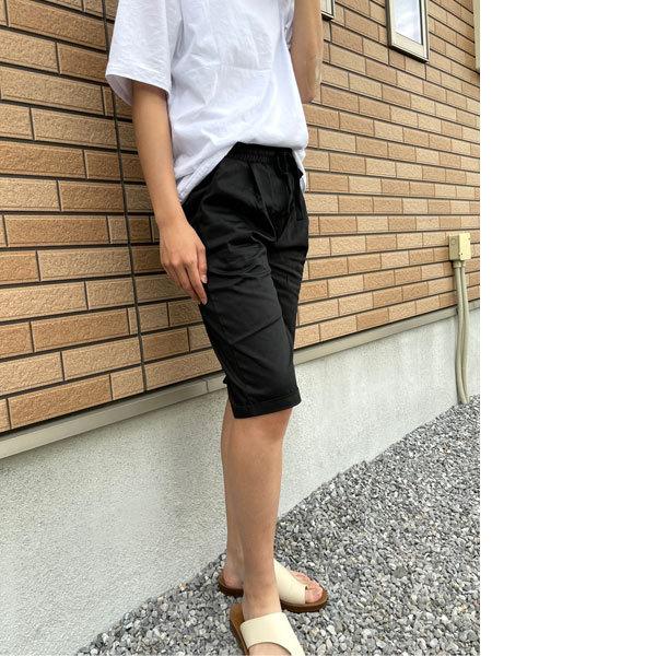 ハーフパンツ レディース チノパンツ チノパン ひざ丈 ボトム ハーフ　ウエストゴム ベージュ ブラック グリーン 30代　40代　送料無料 |  | 10
