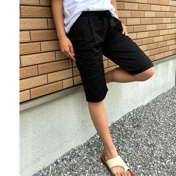 ハーフパンツ レディース チノパンツ チノパン ひざ丈 ボトム ハーフ　ウエストゴム ベージュ ブラック グリーン 30代　40代　送料無料 |  | 11
