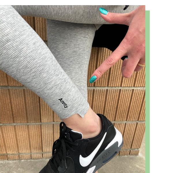 レギンス パンツ リブレギンス ロゴ ストレッチ リブ スポーツ ヨガ