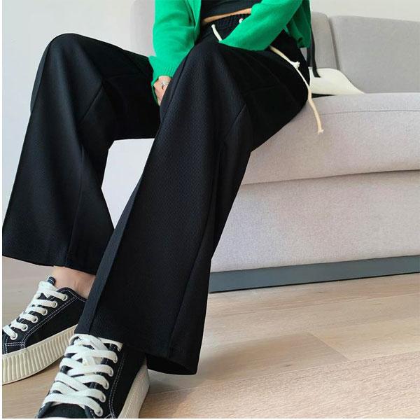 ロングパンツ レディース スラックス センタープレス ストレートパンツ ボトムス ウエストゴム 送料無料 |  | 05