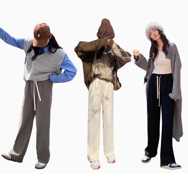 【期間限定スペシャルプライス】コーデュロイ ワイドパンツ リブパンツ レディース 裏起毛パンツ 裏フリース フリースパンツ ボトムス ウエストゴム 送料無料 |  | 05