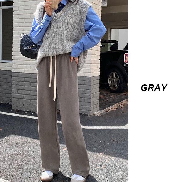 【期間限定スペシャルプライス】コーデュロイ ワイドパンツ リブパンツ レディース 裏起毛パンツ 裏フリース フリースパンツ ボトムス ウエストゴム 送料無料 |  | 06