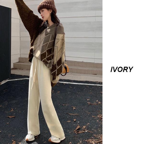 【期間限定スペシャルプライス】コーデュロイ ワイドパンツ リブパンツ レディース 裏起毛パンツ 裏フリース フリースパンツ ボトムス ウエストゴム 送料無料 |  | 08