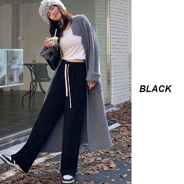 【期間限定スペシャルプライス】コーデュロイ ワイドパンツ リブパンツ レディース 裏起毛パンツ 裏フリース フリースパンツ ボトムス ウエストゴム 送料無料 |  | 10