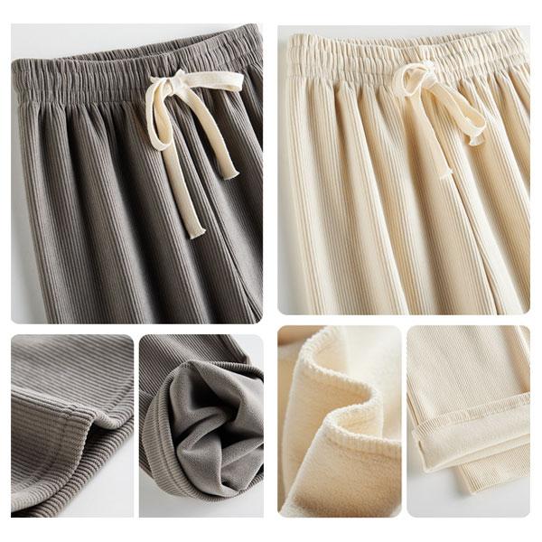 【期間限定スペシャルプライス】コーデュロイ ワイドパンツ リブパンツ レディース 裏起毛パンツ 裏フリース フリースパンツ ボトムス ウエストゴム 送料無料 |  | 11