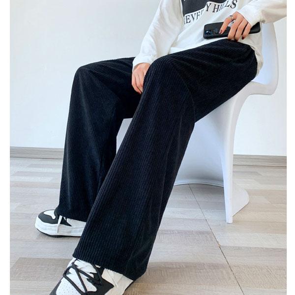 【期間限定スペシャルプライス】裏起毛パンツ コーデュロイ ワイドパンツ リブパンツ レディース 裏フリース フリースパンツ あったか 送料無料 |  | 06