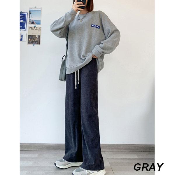 【期間限定スペシャルプライス】裏起毛パンツ コーデュロイ ワイドパンツ リブパンツ レディース 裏フリース フリースパンツ あったか 送料無料 |  | 07