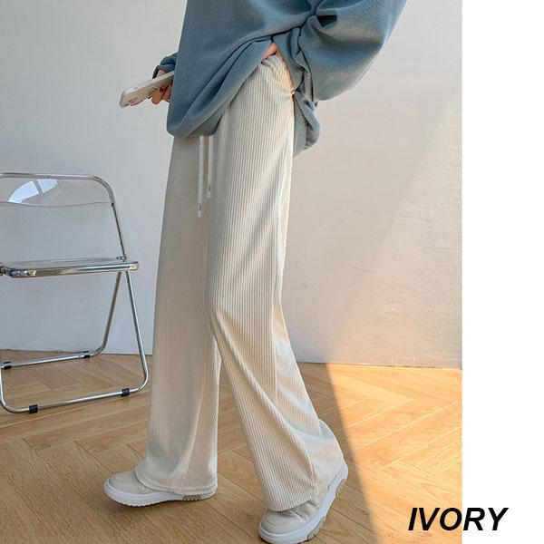 【期間限定スペシャルプライス】裏起毛パンツ コーデュロイ ワイドパンツ リブパンツ レディース 裏フリース フリースパンツ あったか 送料無料 |  | 09