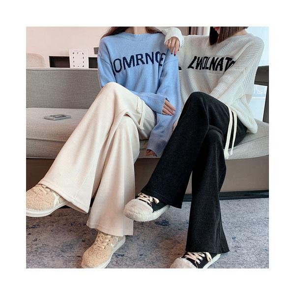 【期間限定スペシャルプライス】裏起毛パンツ コーデュロイ ワイドパンツ リブパンツ レディース 裏フリース フリースパンツ あったか 送料無料 |  | 11