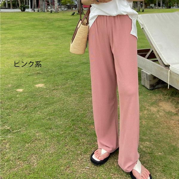 ワイドパンツ 夏パンツ カラーパンツ レディース パンツ リブパンツ ボトム ウエストゴム 送料無料 |  | 17