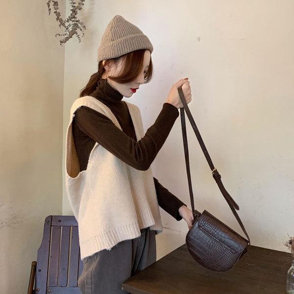 ニット ベスト レディース セータートップス レイヤード Vネック ノースリーブ あったか ゆったり 送料無料 春コーデ 秋コーデ |  | 05