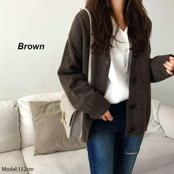 カーディガン レディース ニット 暖かい カシミアタッチ カーデ ニットカーデ 羽織り 送料無料 ゆったり 大きいサイズ 30代 40代 ReF |  | 03
