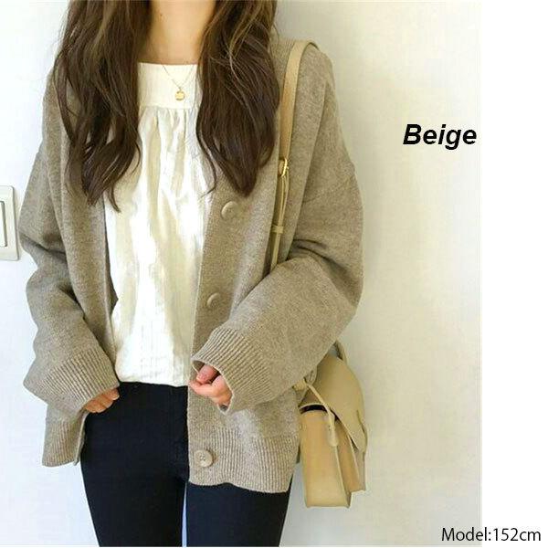 カーディガン レディース ニット 暖かい カシミアタッチ カーデ ニットカーデ 羽織り 送料無料 ゆったり 大きいサイズ 30代 40代 ReF |  | 02