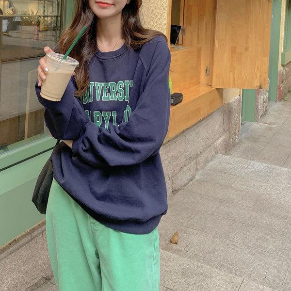 スゥェット トレーナー 薄手 レディース ロンT ロングTシャツ 英字ロゴ カレッジスウエット プルオーバー トップス 長袖 送料無料 |  | 03