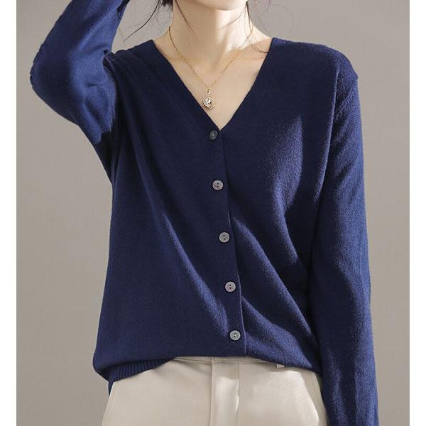 カーディガン 薄手 軽量 レディース カーデ 羽織り Vネック カラーニット 送料無料 |  | 23