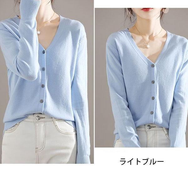 カーディガン 薄手 軽量 レディース カーデ 羽織り Vネック カラーニット 送料無料 |  | 14