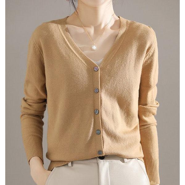 カーディガン 薄手 軽量 レディース カーデ 羽織り Vネック カラーニット 送料無料 |  | 17