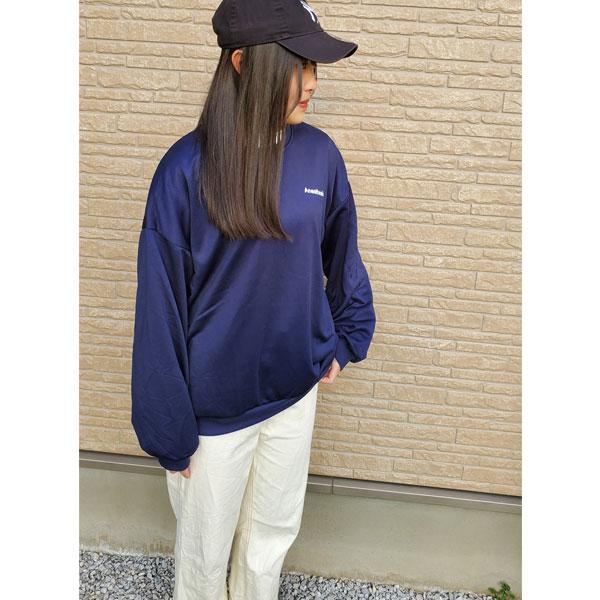 レディース ロングＴシャツ ロンT スゥェット トレーナー 英字ロゴ トップス 大きいサイズ ゆったり ネイビー 送料無料 |  | 03