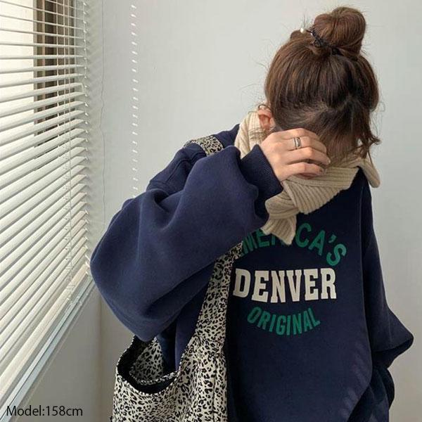 裏起毛 トレーナー スウエット スエット レディース 英字ロゴ ロゴトレーナー 長袖 トップス 送料無料 |  | 05