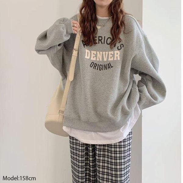 裏起毛 トレーナー スウエット スエット レディース 英字ロゴ ロゴトレーナー 長袖 トップス 送料無料 |  | 07