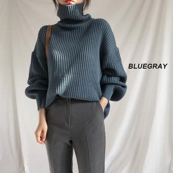 【期間限定スペシャルプライス】ニット リブニット タートルネック レディース ハイネック  長袖 セーター トップス ゆったり 体型カバー 送料無料 |  | 06