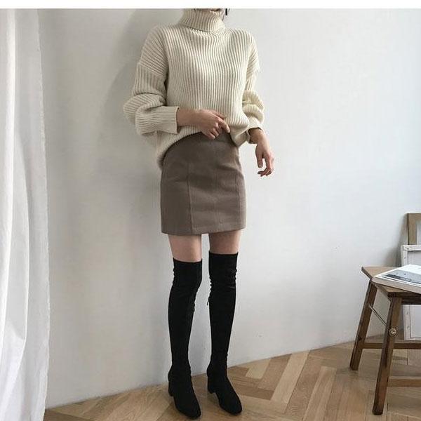 【期間限定スペシャルプライス】ニット リブニット タートルネック レディース ハイネック  長袖 セーター トップス ゆったり 体型カバー 送料無料 |  | 09